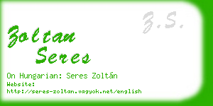 zoltan seres business card