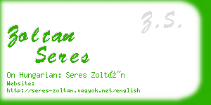 zoltan seres business card